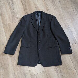 Hugo Boss VTG 100% Virgin Wool Einstein Brown Black Sport Coat Jacket Blazer 40R